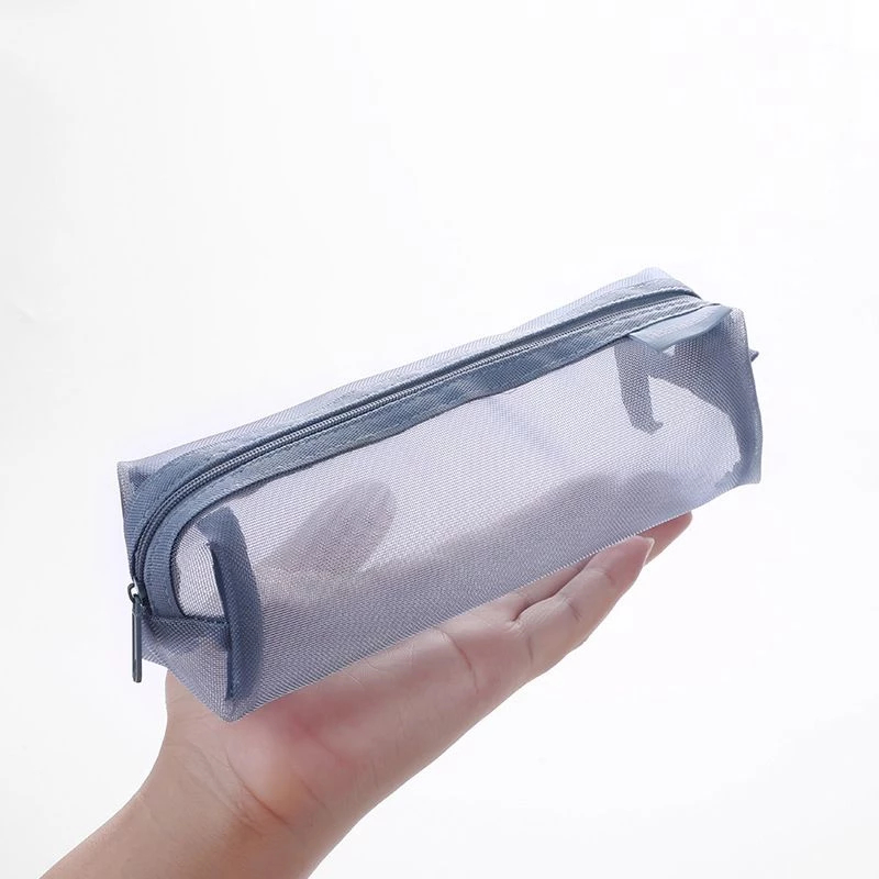 Kotak Pensil Transparan Simple Pouch Kosmetik Jaring Polos Tempat Penyimpanan Alat Tulis ATK3010 - G