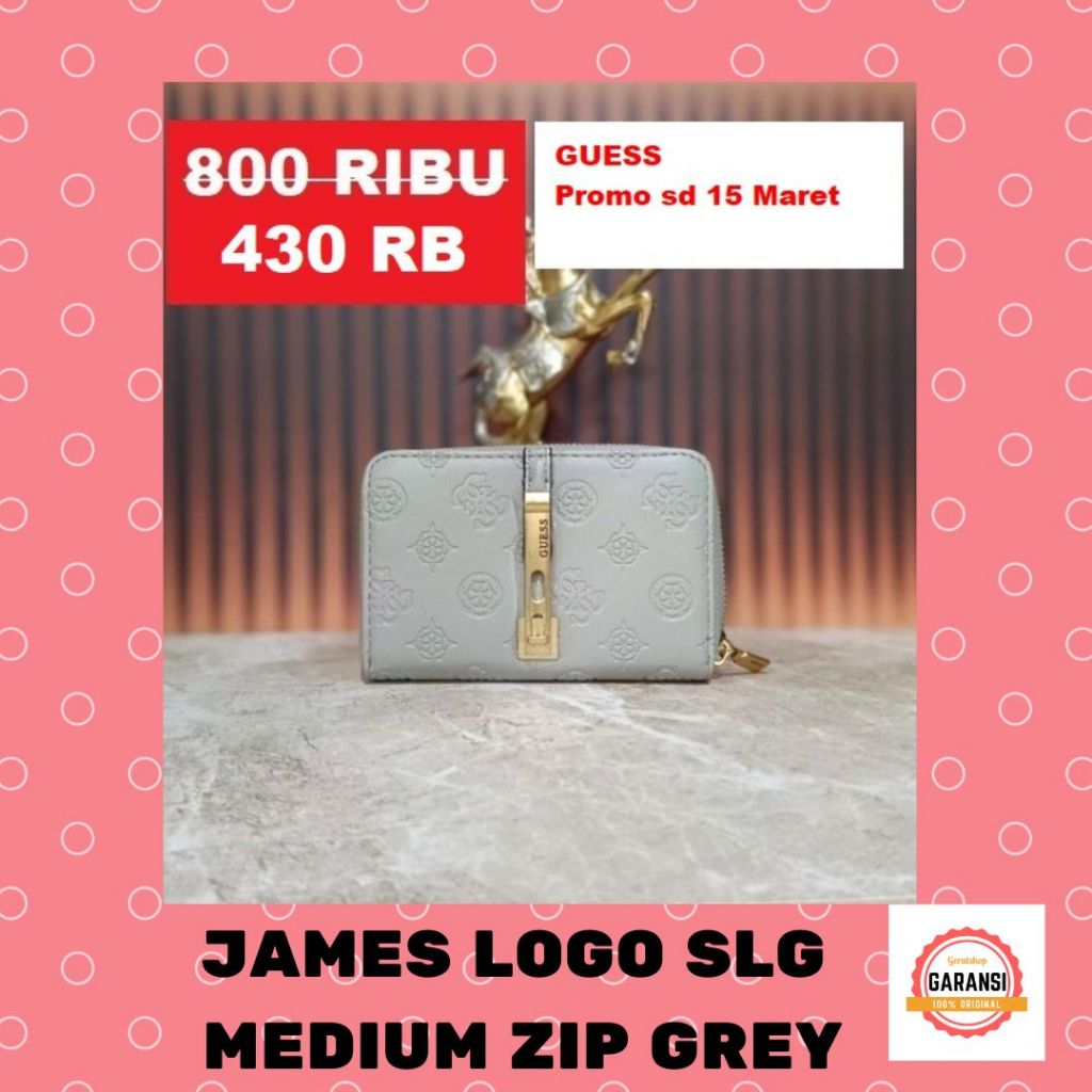 Dompet Guess wanita SALE wallet seri JAMES LOGO SLG MEDIUM ZIP 100% original store
