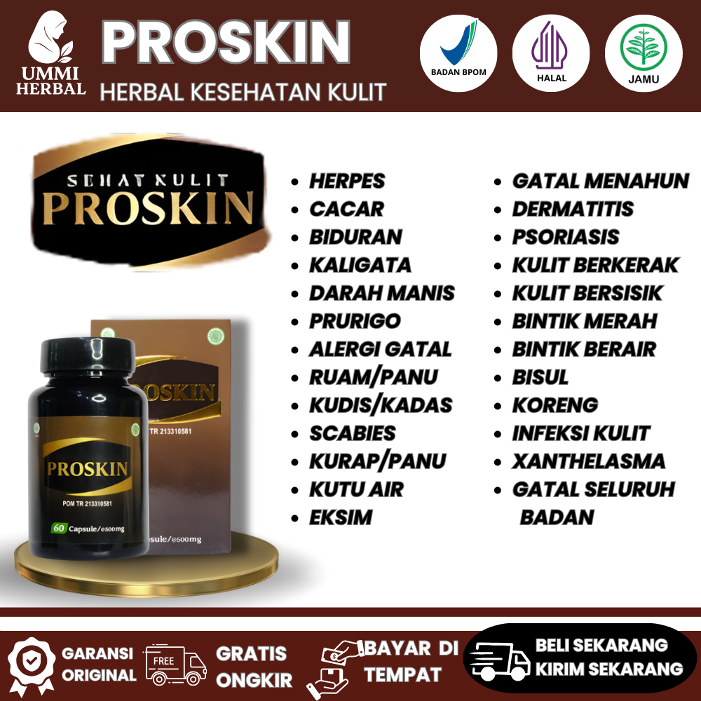 Proskin Herbal Obat Alergi Kulit, Alergi Dingin, Alergi Makanan, Alergi Debu, Alergi Obat, Alergi Cu