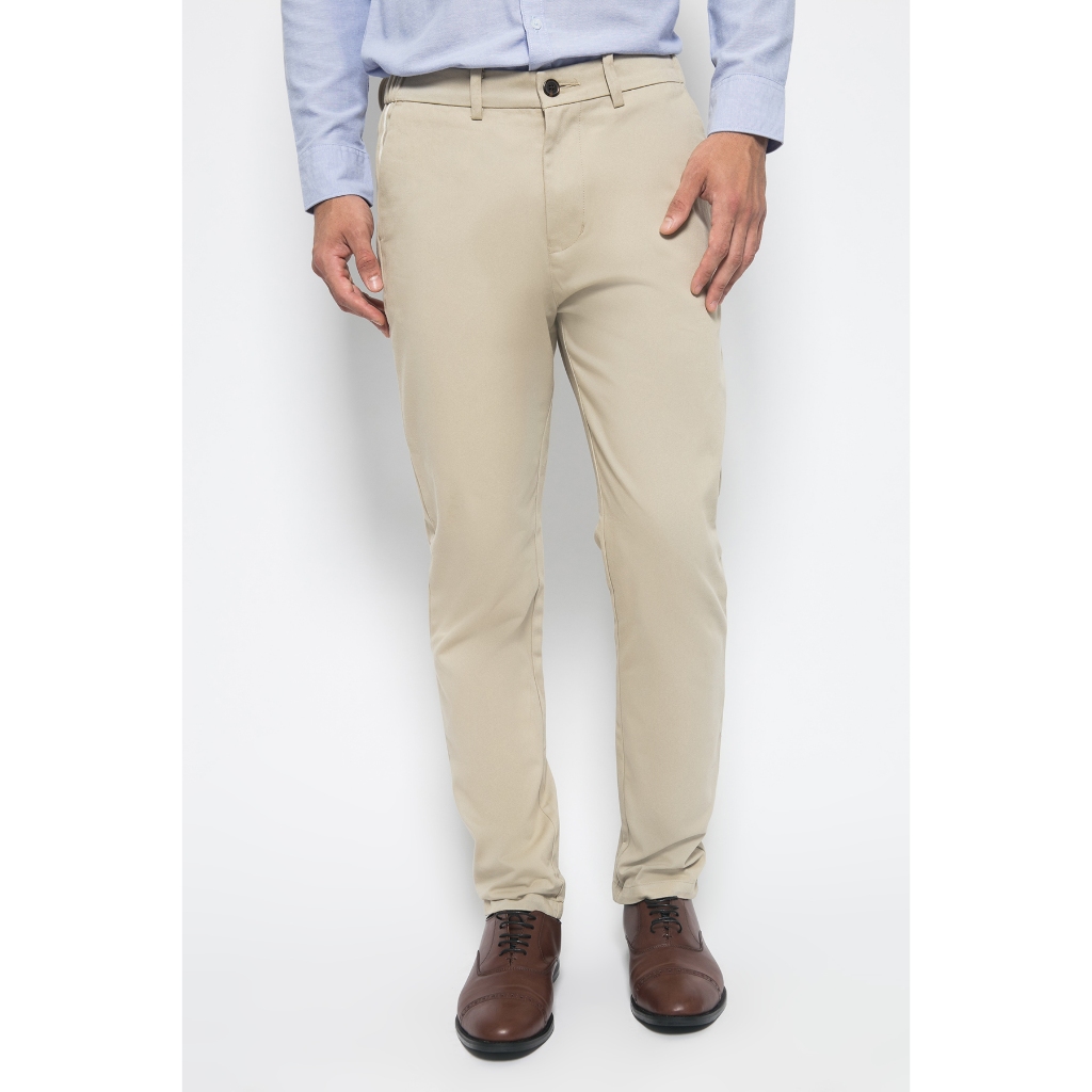 MON AKITA - Azuma Men Chinos Pants Beige - Celana Panjang  Cream Pria