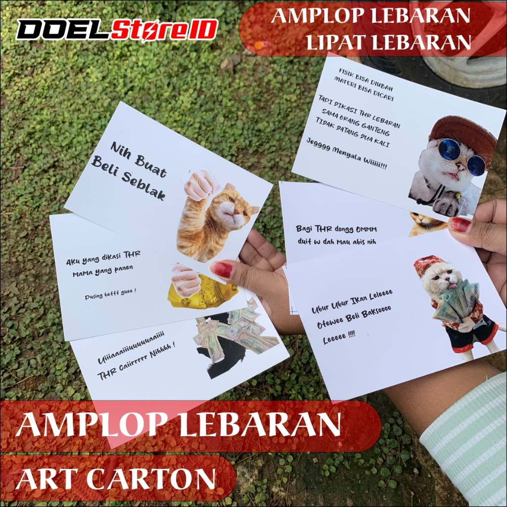 Kartu Amplop Lebaran THR Kucing / Kartu THR Meme Kucing / Kartu THR / Kartu Amplop Lebaran / Amplop 