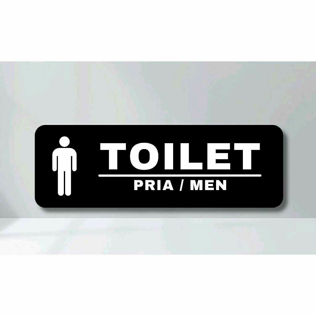 Papan Akrilik Tulisan Toilet Pria-Wanita | Sign Label Acrylic Papan Petunjuk Toilet | Akrilik Tingga