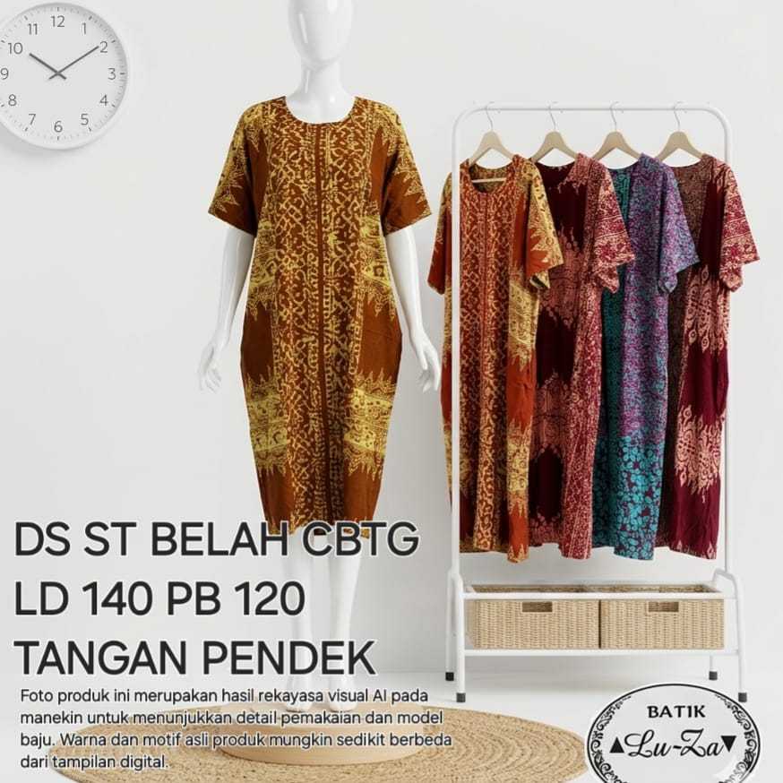 LUZA ORI STALI ST BELAH CBTG daster jumbo ld 140 asli pekalongan batik bahan adem santung premium ta