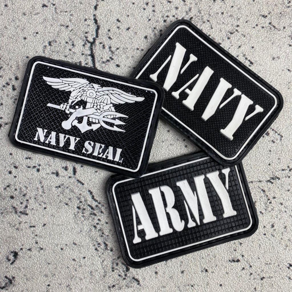 Patch Rubber Rekatan Navy Seal Army Atribut Perekat Karet Tempel Tulisan Navy Army Tactical