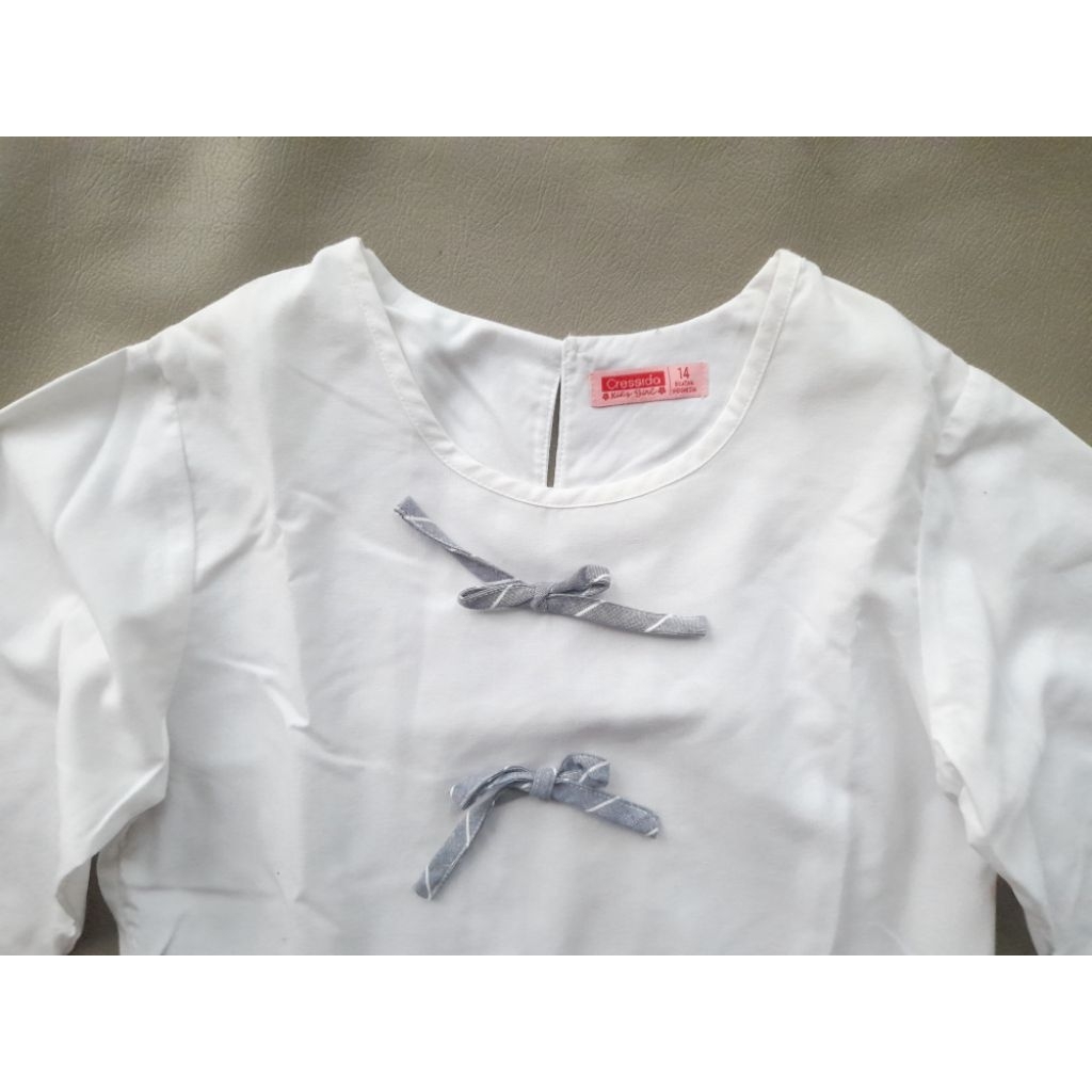 CRESSIDA DRESS GAMIS ANAK GAUN MUSLIM PUTIH ABU