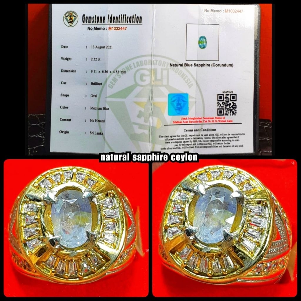 natural sapphire Ceylon  srilanka + MEMO LAB