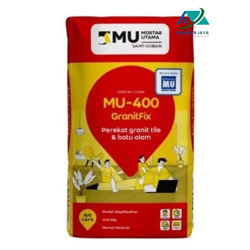 KHUSUS INSTAN Lem MU 400 Mortar Utama Perekat Granit Tile & Batu Alam 25Kg