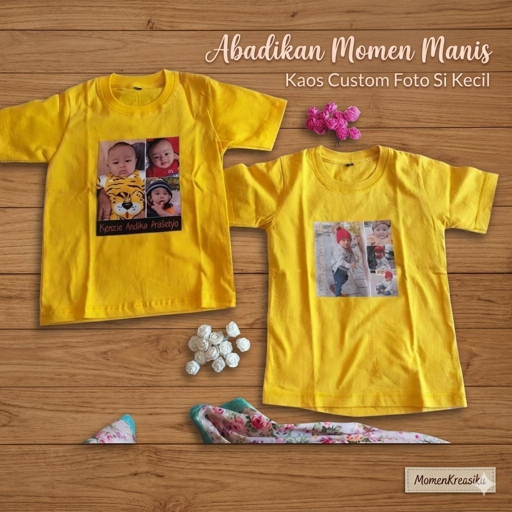 KAOS ANAK CUSTOM CETAK FOTO SENDIRI DI KAOS