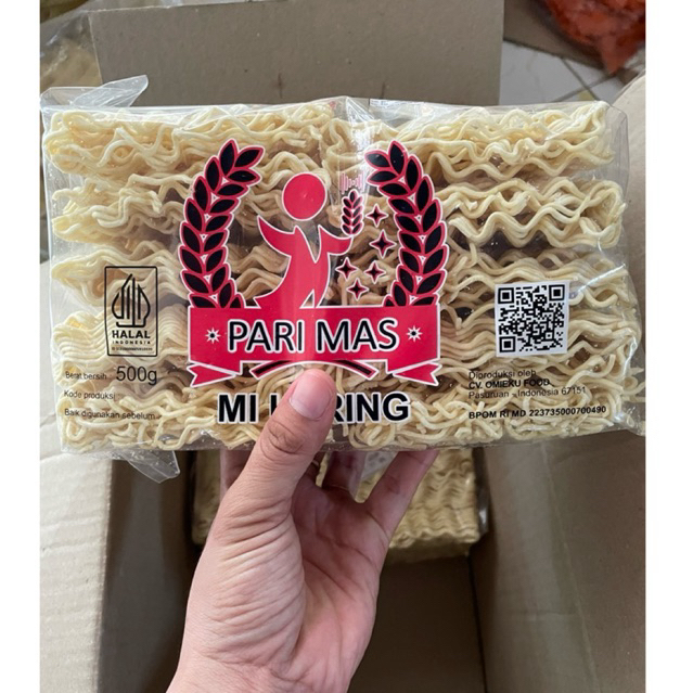 Mie Kering Pari Mas 500gram- Mie telur kenyal, gurih cocok untuk mie goreng dan mie rebus