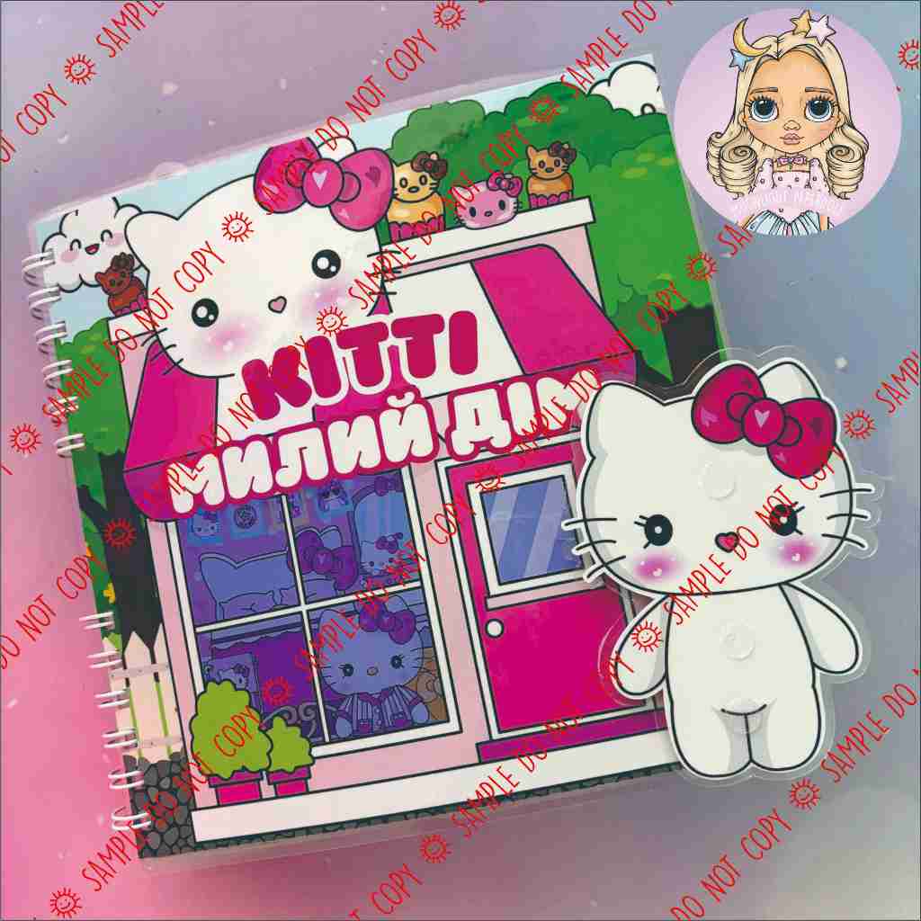 RUMAH HELLO KITTY PAPER DOLL MAINAN BONEKA KERTAS