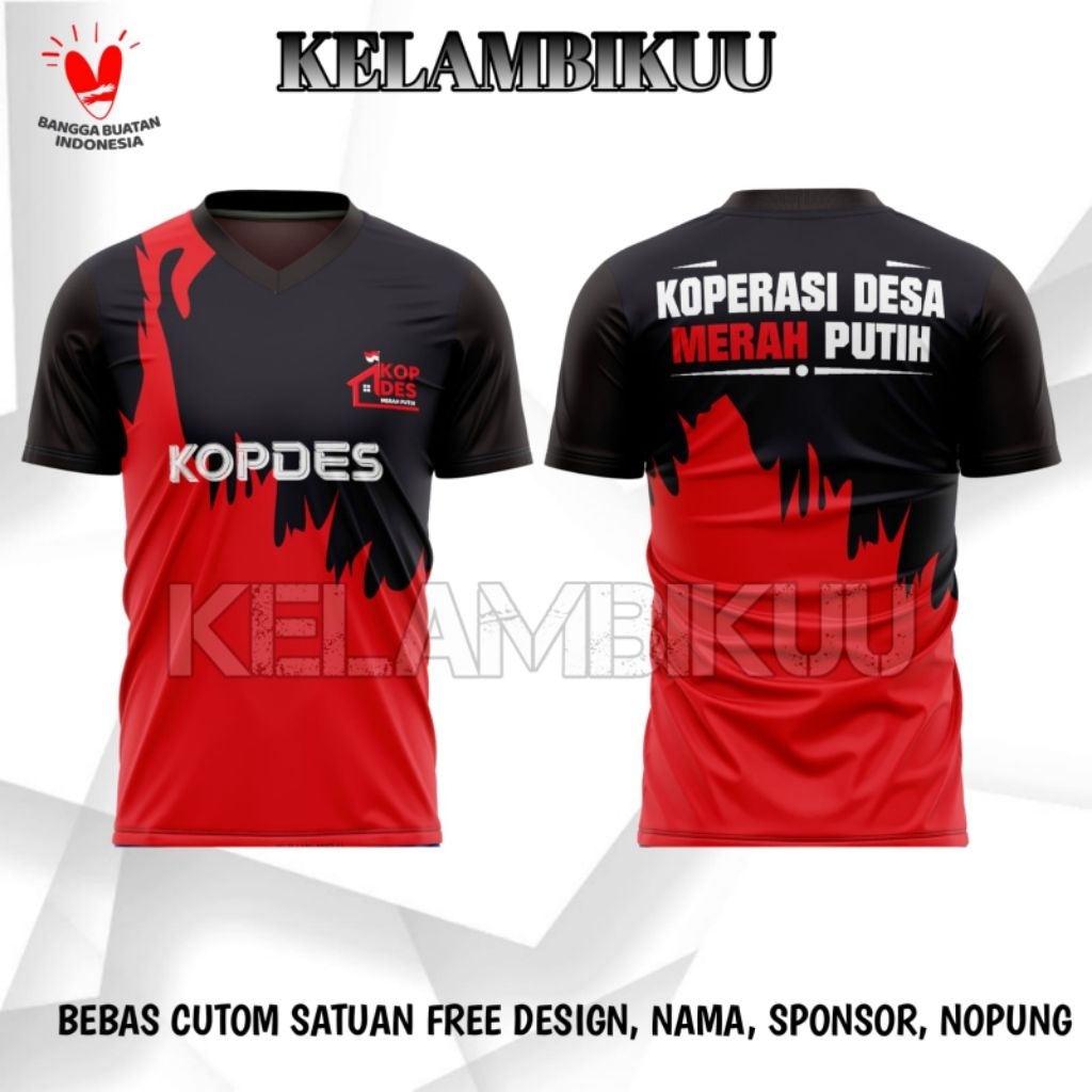 KAOS KOPDES KOPERASI DESA MERAH PUTIH PRINTING TERBARU/BAJU KAOS KOPERASI DESA MERAH PUTIH KDMP MURA