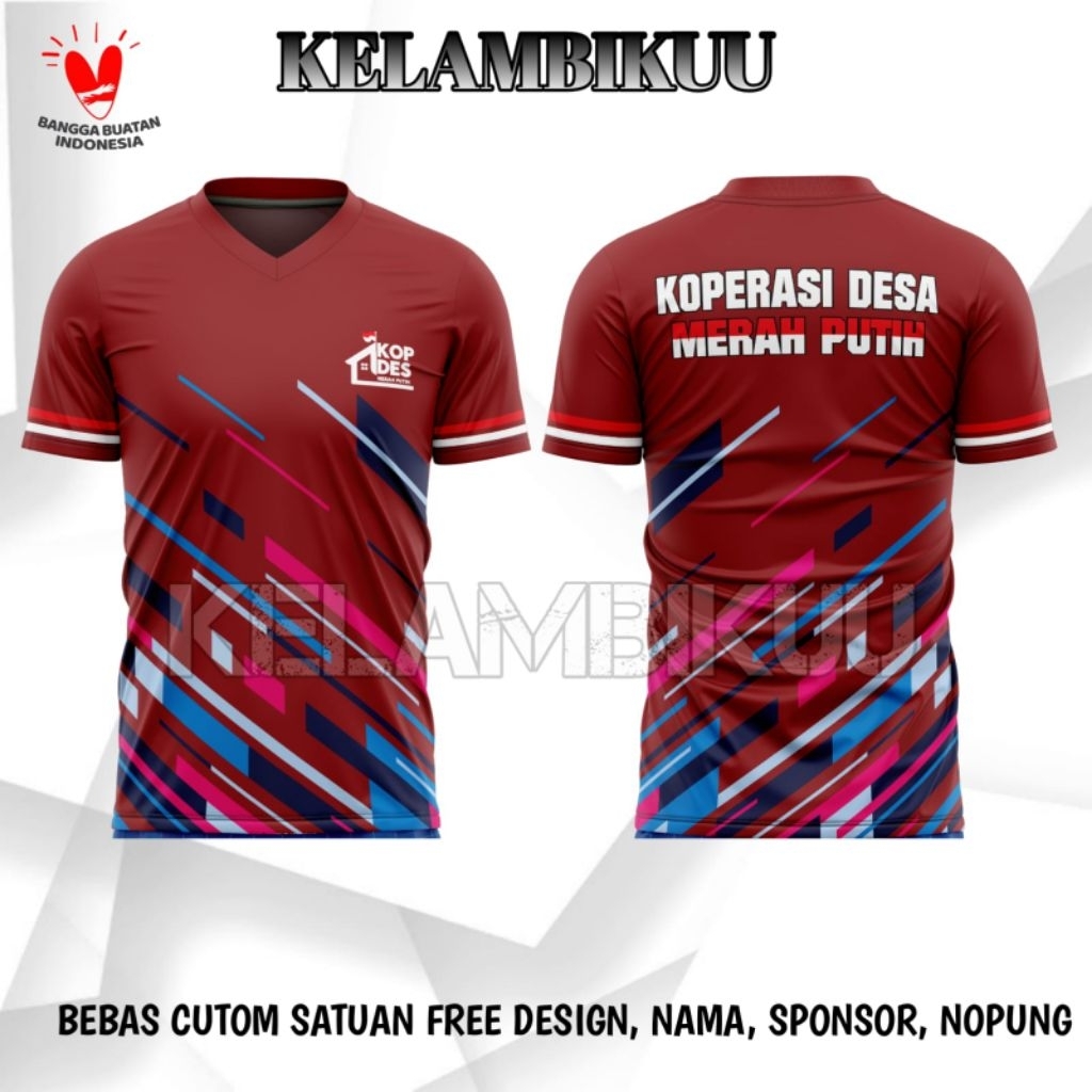 KAOS KOPDES KOPERASI DESA MERAH PUTIH PRINTING TERBARU/BAJU KAOS KOPERASI DESA MERAH PUTIH KDMP MURA
