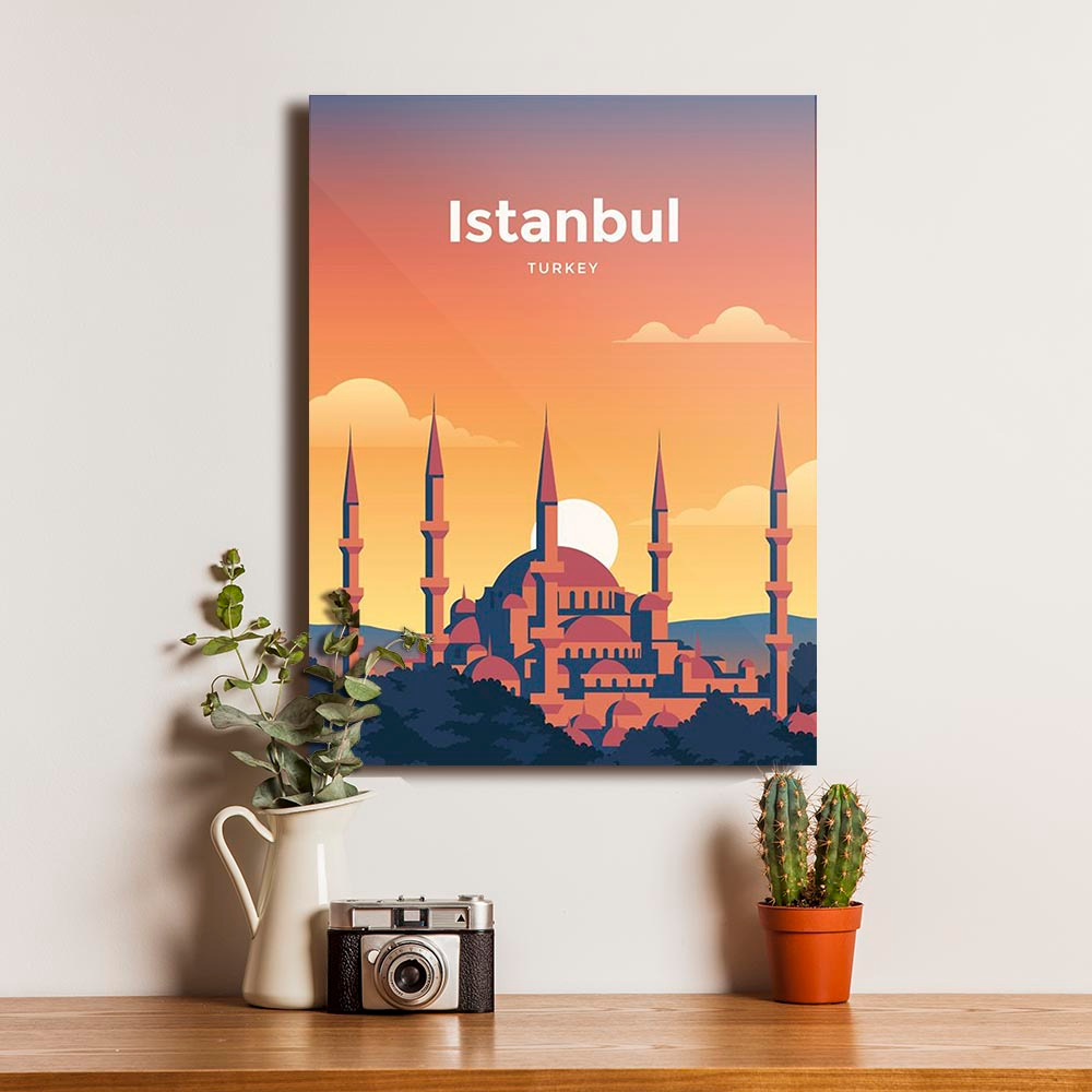 Poster Istanbul Turki Dekorasi Hiasan Pajangan Dinding Vintage Siap Pasang