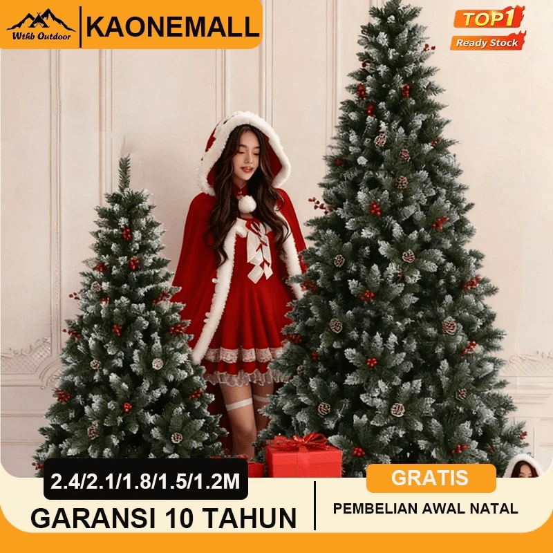 {Gratis Ongkir} Pohon Natal Christmas Model Baru Besar Pohon Terang Cemara Dekorasi Hiasan 2.4/2.1Me