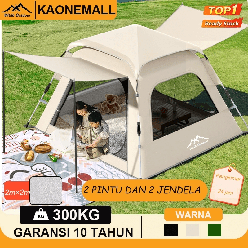 Tenda Camping Lipat Portable Kapasitas 4-6 Orang tenda camping otomatis tenda Outdoor Waterproof Ant
