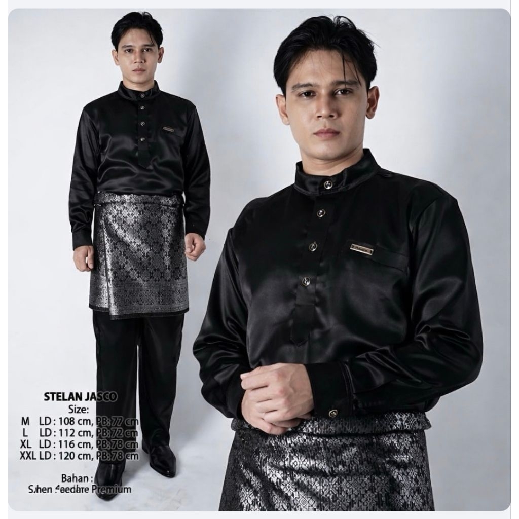 Stelan Baju Melayu Pria Teluk Belanga Baju Kurung Melayu Pria Set Songket Baju Adat Pria Melayu
