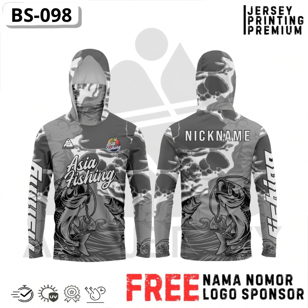 Jersey mancing mania fishing premium custome Free Nama BS-098