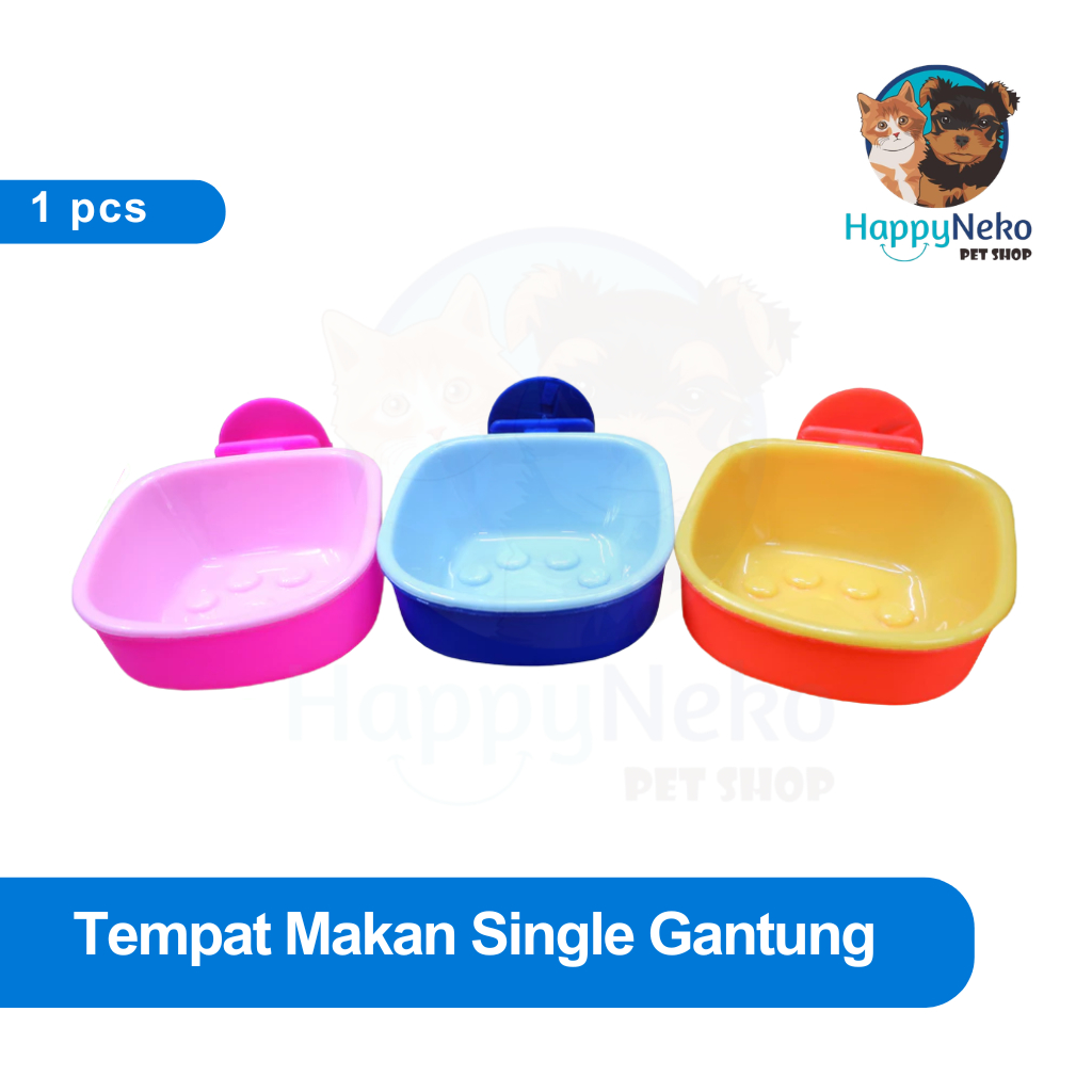 Tempat Makan Mini Anjing Kucing Gantung Double