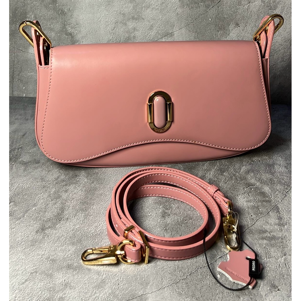 Pedro Shoulder Bag - Soft Pink & Cream (100% Original)