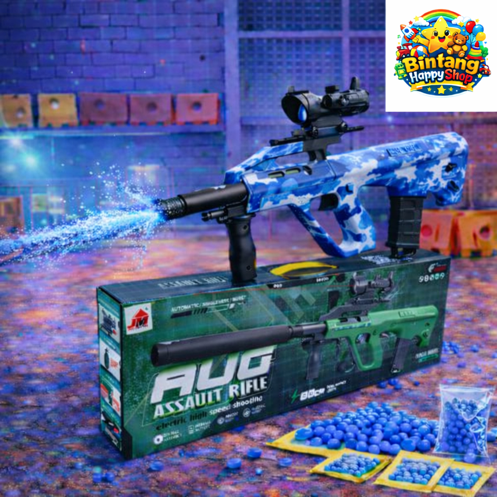 Mainan Gel Gun water Anak model AUG Auto electric