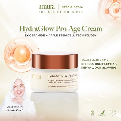 Amura HydraGlow Pro-Age Day Cream 30g | 3X Ceramide Memperkuat Skin Barrier Melembapkan Wajah