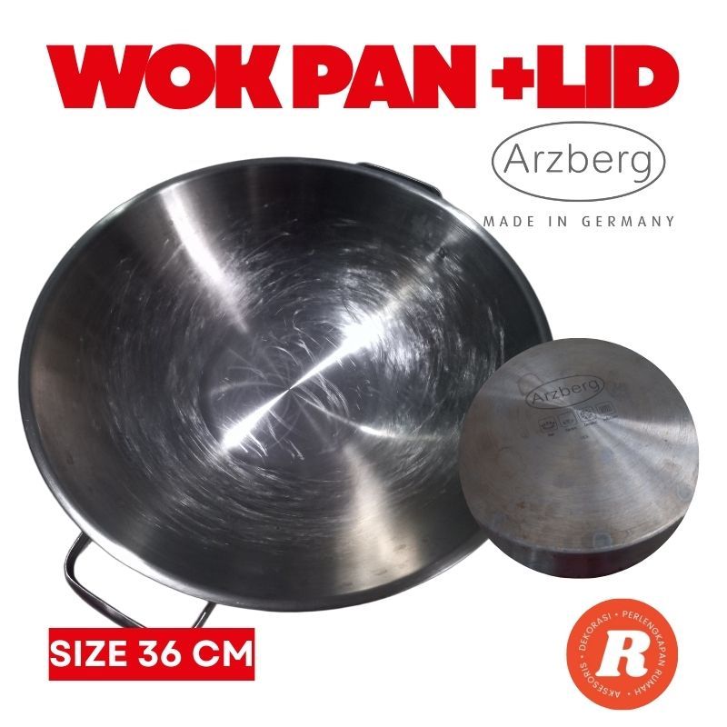 Wok Pan Arzberg 36 cm Wajan Chef Ukuran Besar Stainless Steel Kuat