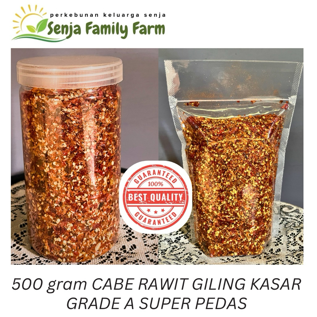 CABE RAWIT GILING KASAR GRADE A SUPER PEDAS 500 GRAM Cabai Rawit Kering Extra Pedas Bubuk Kasar | Ca