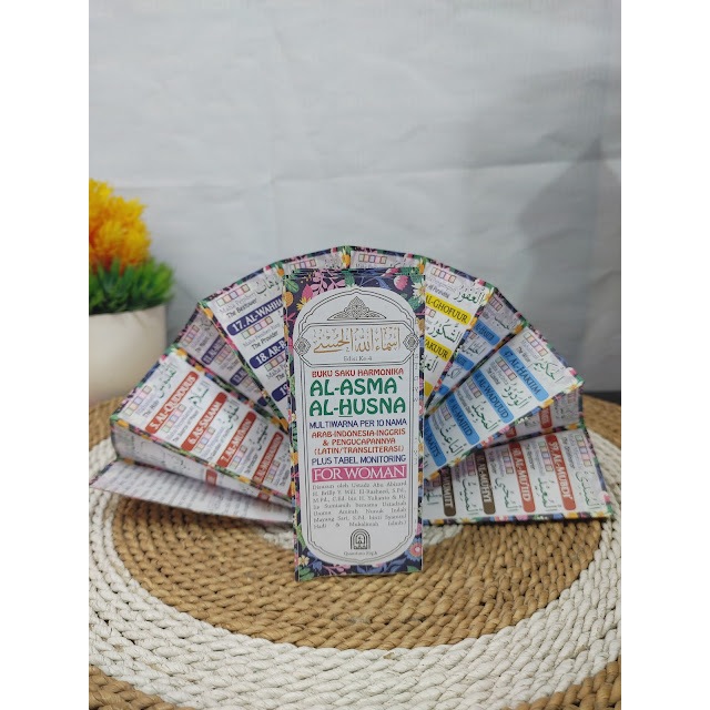 [5 pcs] Flash Card Lipat Hafalan 99 Asmaul Husna 4 Bahasa Full Colour For Woman