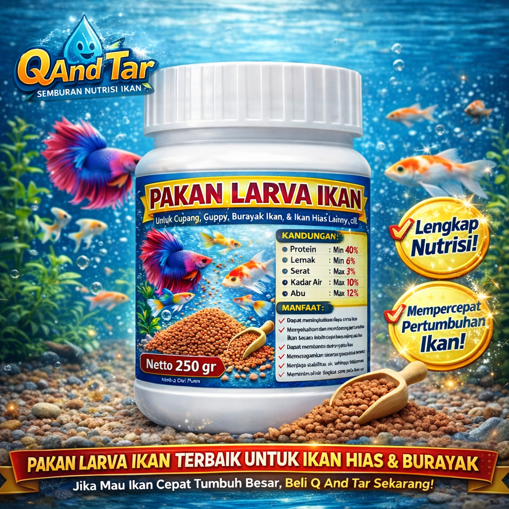 Pakan larva ikan 250ml untuk larva cupang, gappy dll