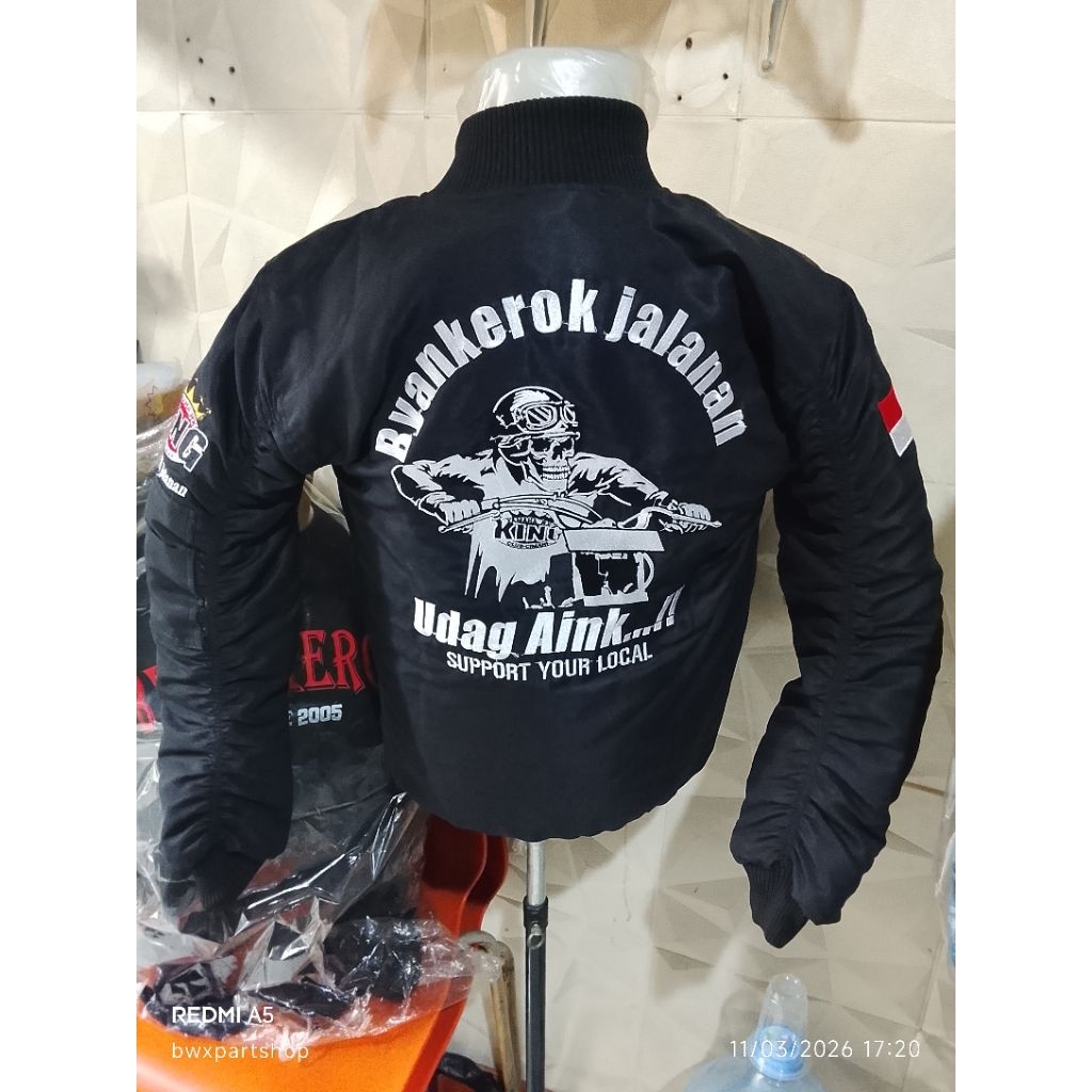 Jaket Bomber Byankerok / Aksesories Pengendara Motor / Jaket Sunmori 2 tak RX KING BYANKEROK JALANAN