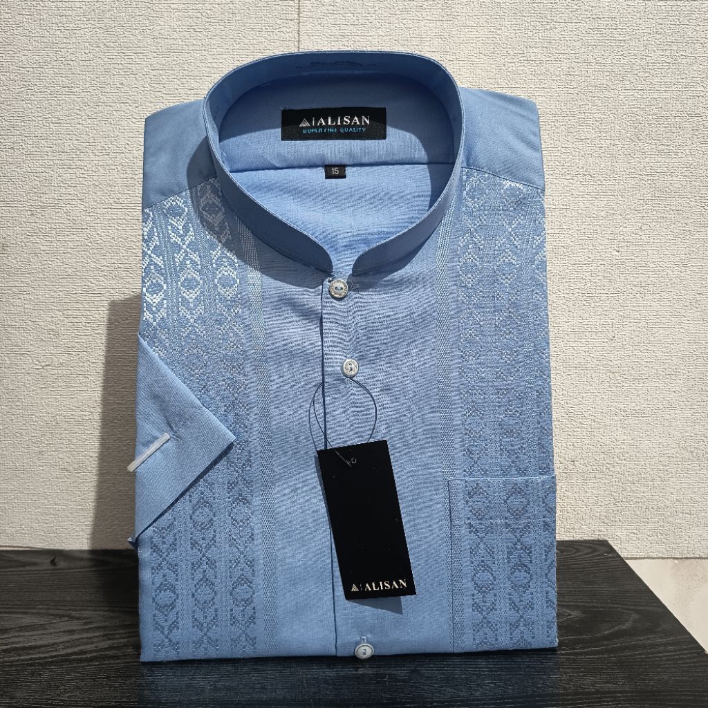 LENGAN PENDEK REGULER ALISAN Koko Bordir 00447 Biru