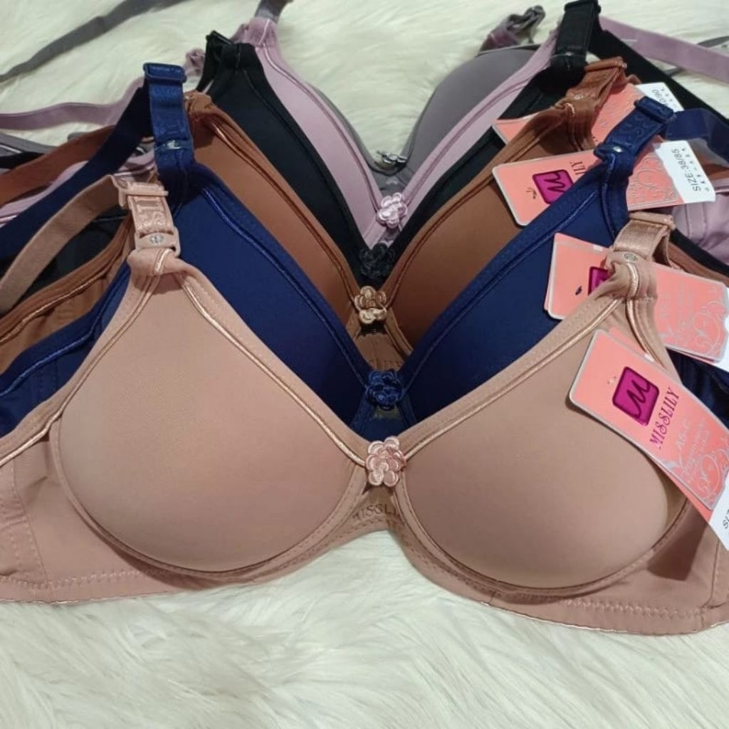PAKET DISKON 6 PCS Bra LingCao wanita tanpa kawat Busa tipis Bra Dewasa BH remaja tanpa kawat BH tan