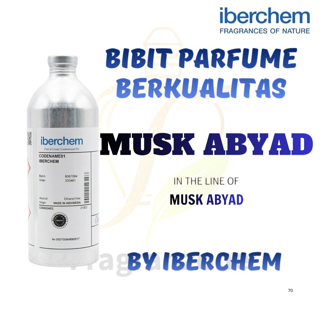 IBERCHEM - Bibit Parfum Murni | MUSK ABYAD - Searah musk abyad | Kemasan Segel Pabrik (1kg) & Repack