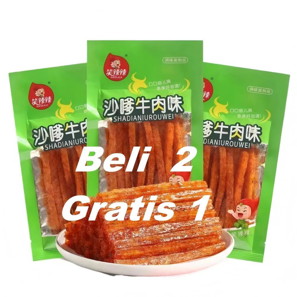 [HALAL] [XIAOLALA] Snack Pedas Vegetarian Spicy Sticks Camilan Snacktime Party Viral Hit Sate Sapi R
