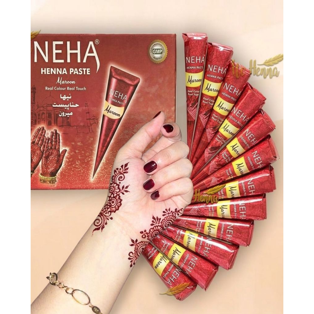 Henna Neha Maroon Hena Tangan Murah Warna Maroon Per Pcs