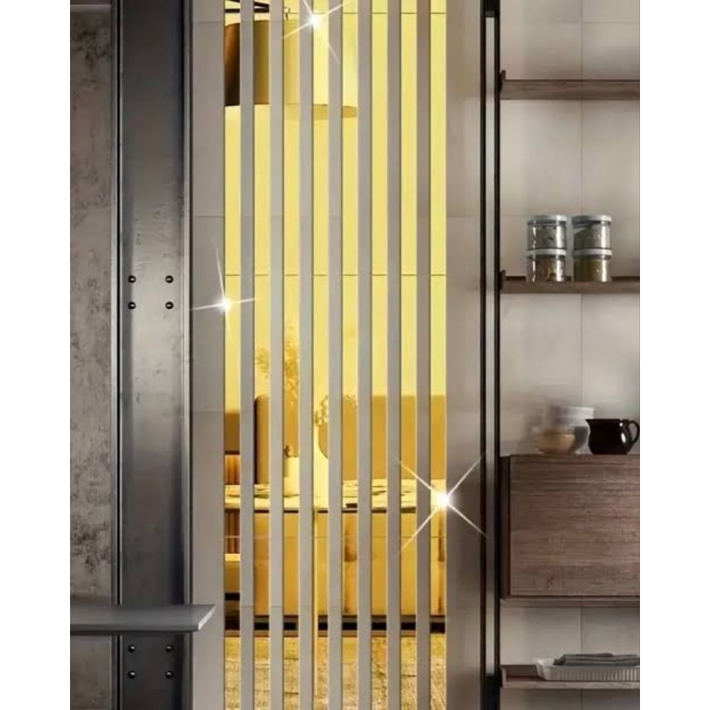 LIS PLAT GOLD MIRROR PANJANG 5M LIST MOLDING