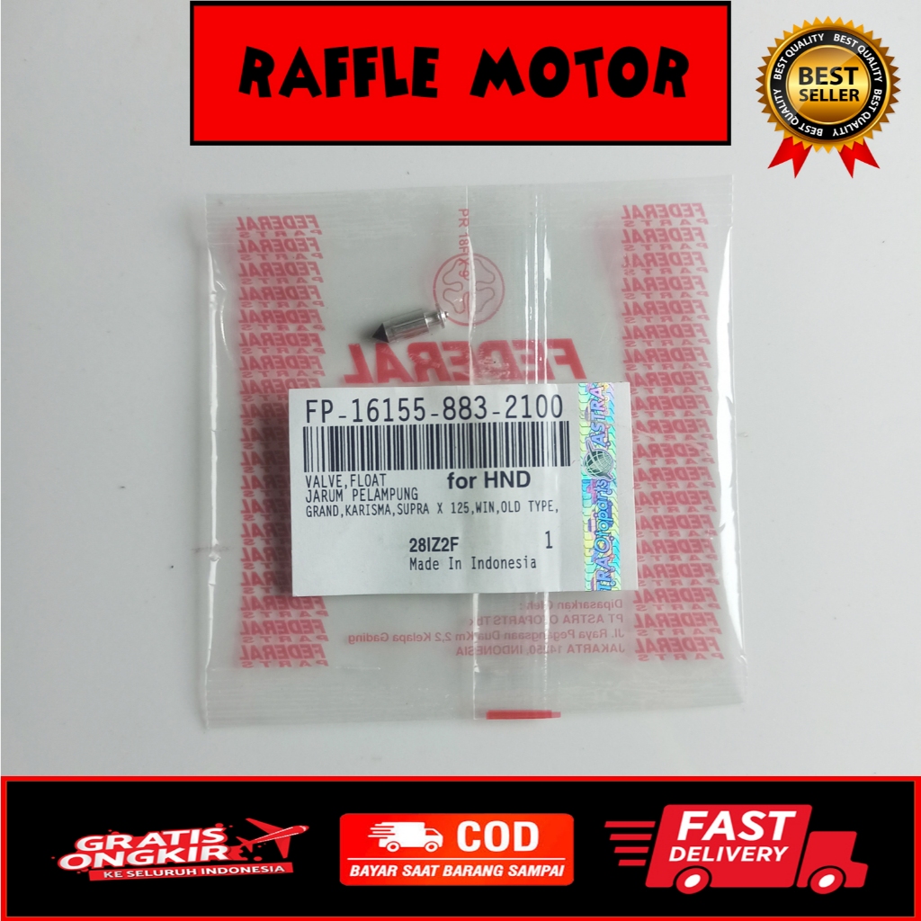 FEDERAL JARUM PELAMPUNG KARBURATOR HONDA GRAND. KARISMA. SUPRA X. WIN. LEGENDA ( FP-16155-883-2100)