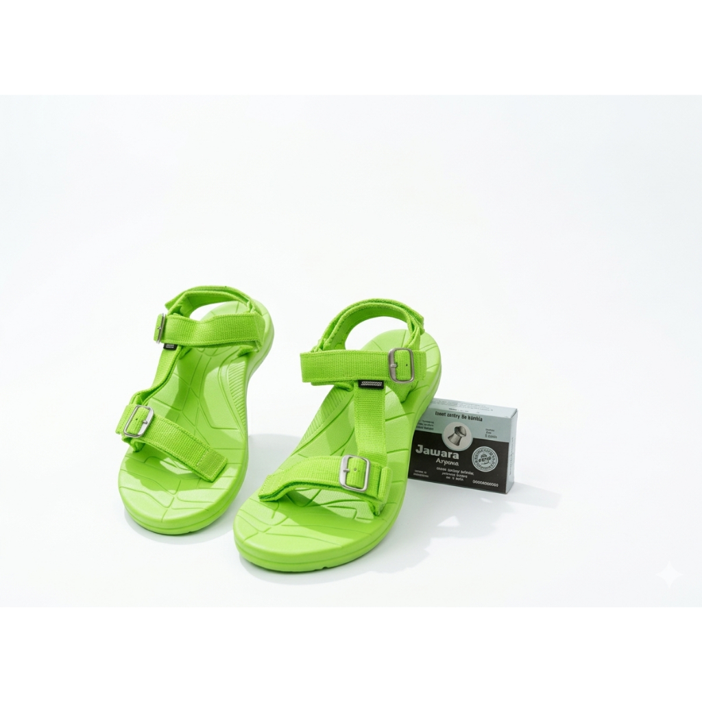 Sandal gunung pria hijau bahan eva jbs flat
