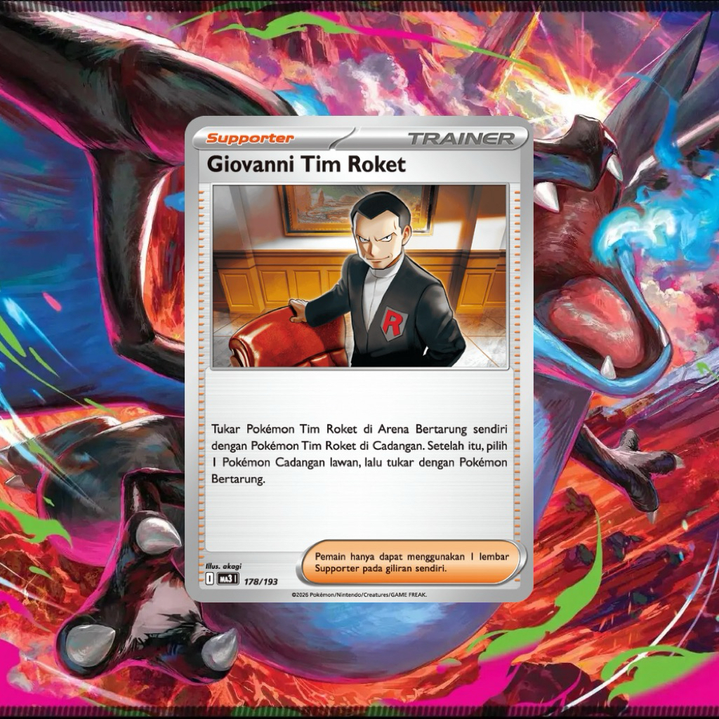 Kartu Pokemon Trainer Supporter Giovann Tim Roket TCG Indonesia Original