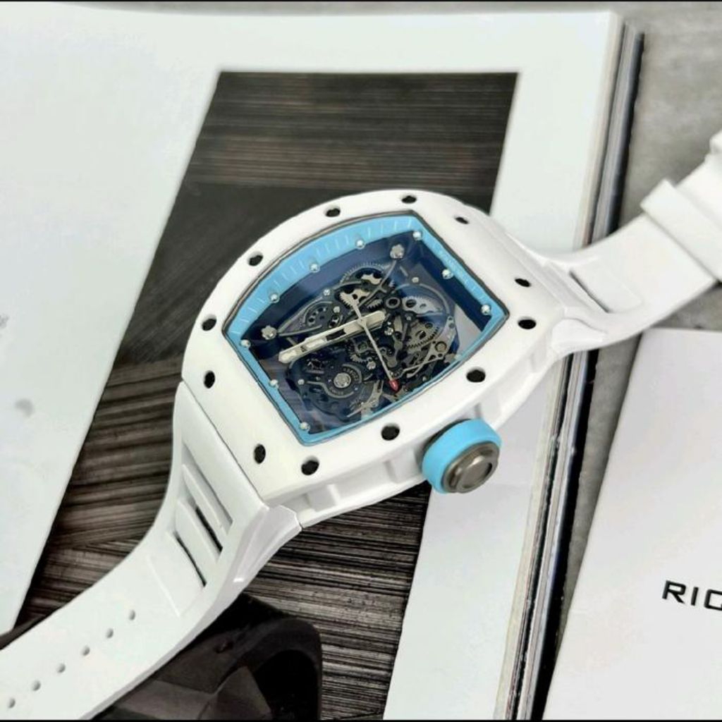 JAM TANGAN RM055 CERAMIC WHITE SWISS MANUAL WINDING DM 42MM