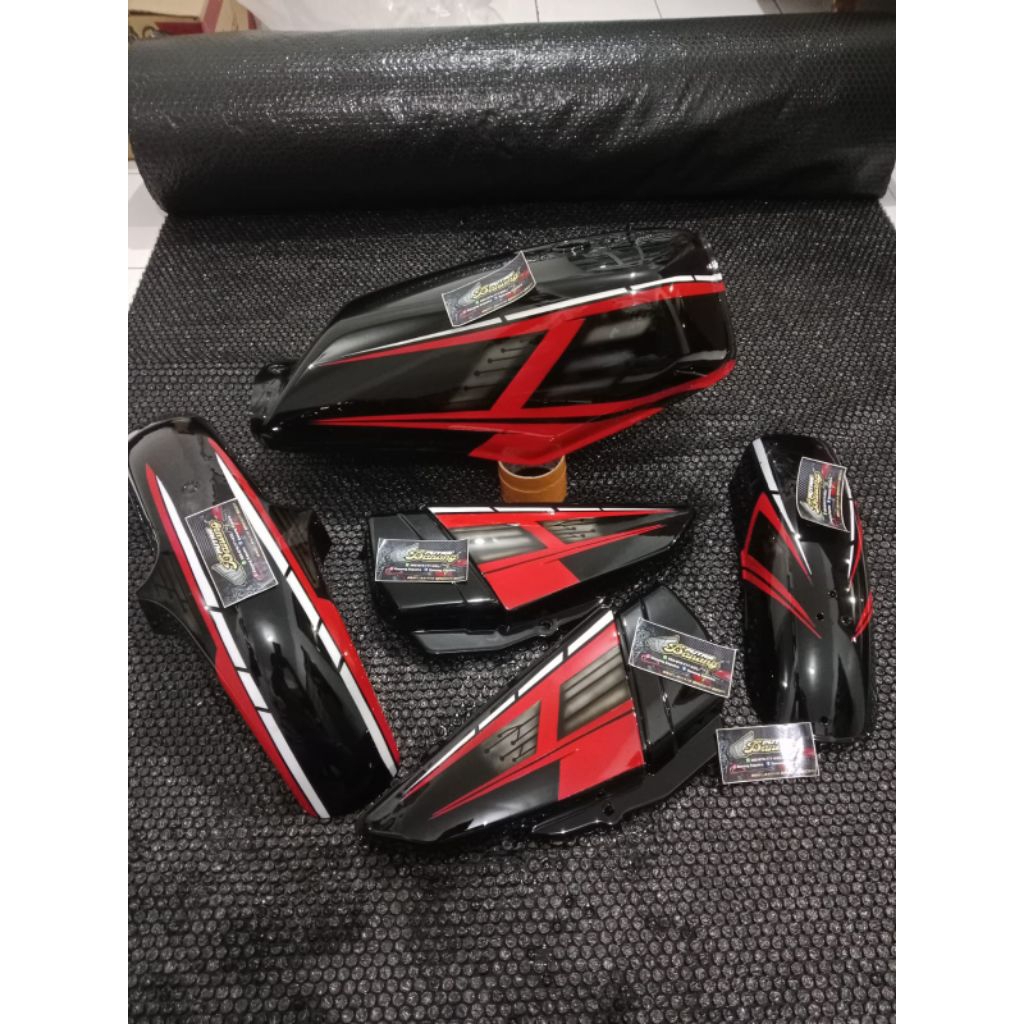 Tangki Tengki Set Yamaha RX King Airbrush Hitam List Merah Termurah Berkualitas