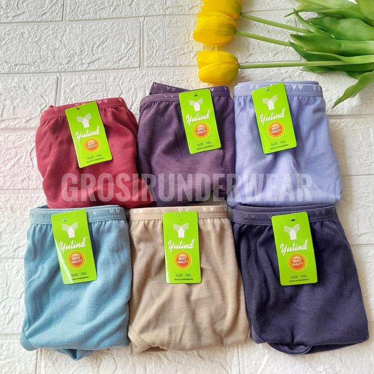 6 Pcs CD Yutind Midi SA562 Celana Dalam Wanita Remaja Dewasa Warna Cantik Random Bahan Adem Halus
