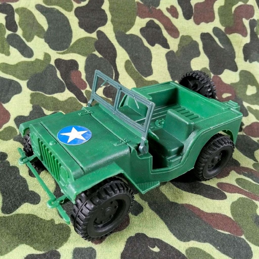 mainan jadul mobil jeep us army miniatur kendaraan militer jeep willys gi joe mainan tentara plastik