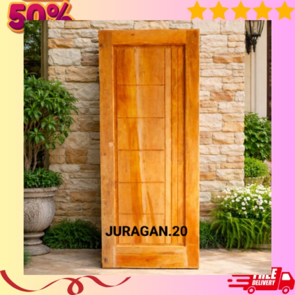 Redy Stok Daun Pintu Kayu Mahoni Perhutani Pintu Depan Minimal