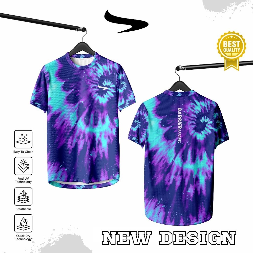 KAOS JERSEY TIE DYE - JERSEY RUNNING PRIA & WANITA - JERSEY RUNNING TIE DYE