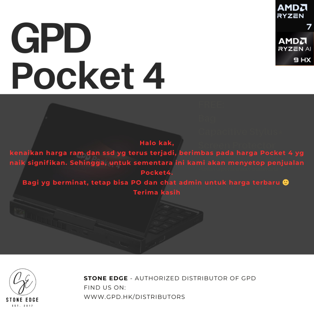 GPD Pocket 4 Laptop Mini 8.8 inch Ryzen AI 9 HX 370 365 Ryzen 8840 Modular Tablet Mode 144Hz Ram Up 