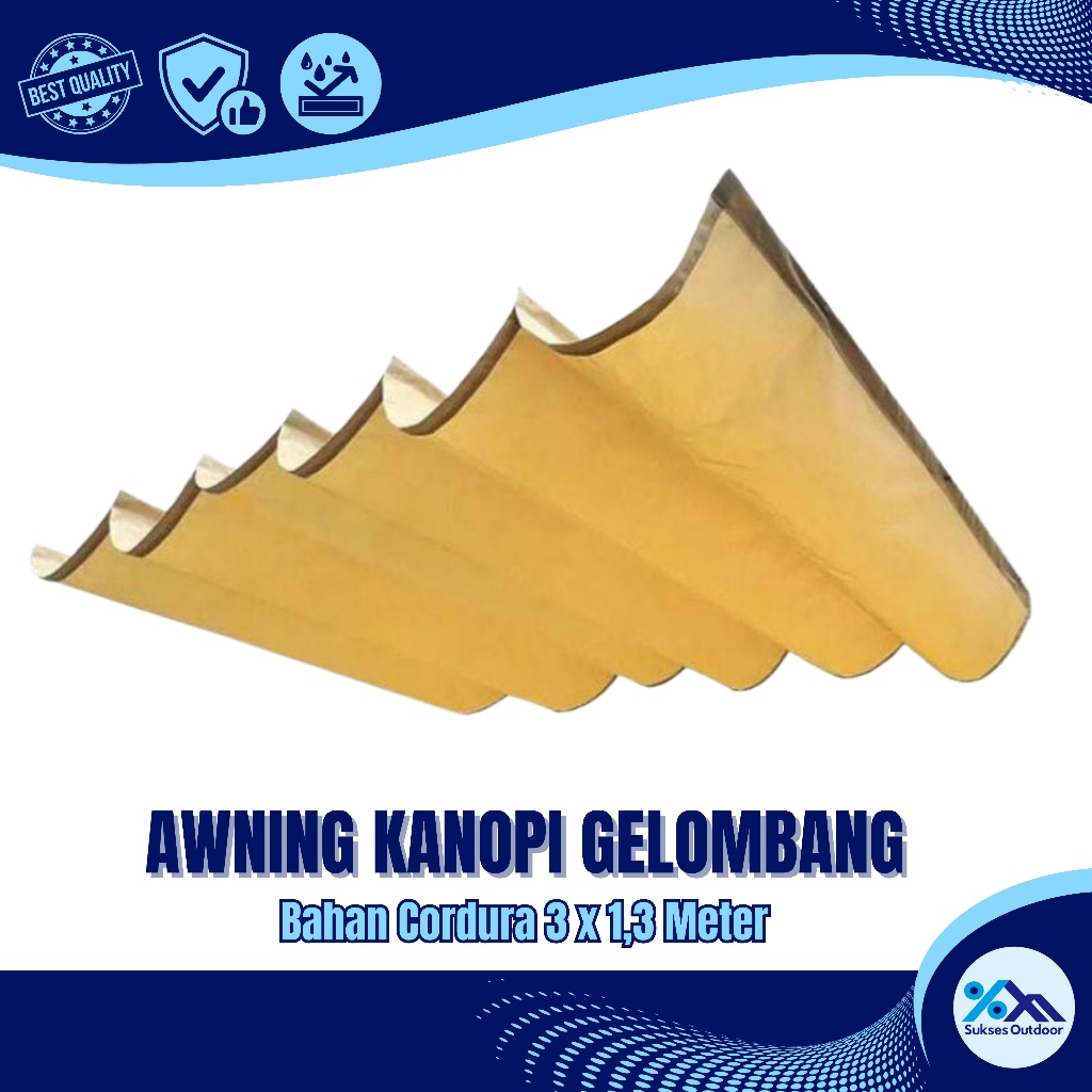 Awning Gelombang Buka Tutup Bahan D300 Uk 2,4x2,3 Meter | Kanopi Gulung Stylish untuk Taman Anda
