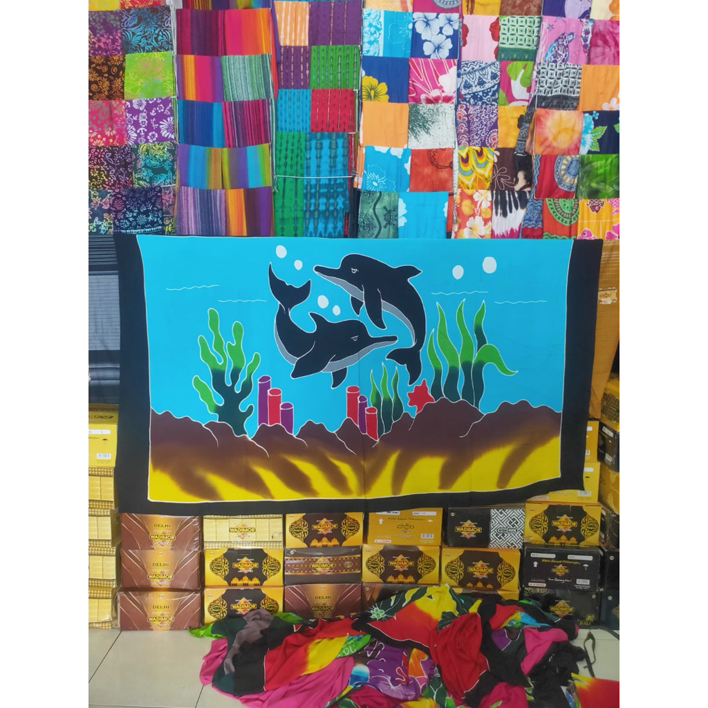 KAIN BALI | KAIN PANTAI | SARUNG BALI JUMBO LUKIS PREMIUM 200x120 MOTIF LUMBA-LUMBA