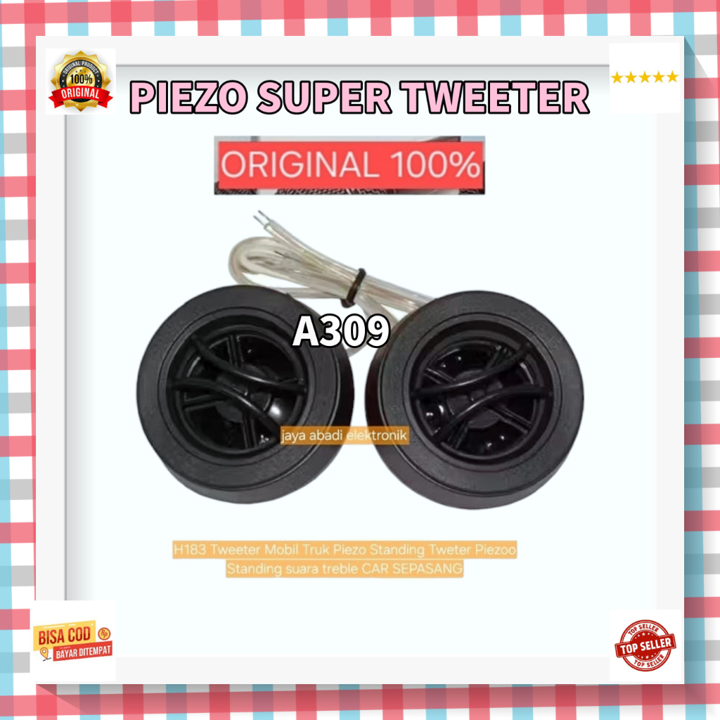 A309 AUDIO MOBIL CAR SEPASANG 1 SET DUA 2 PCS H183 Tweeter Mobil Truk Piezo Standing Tweter Piezoo S