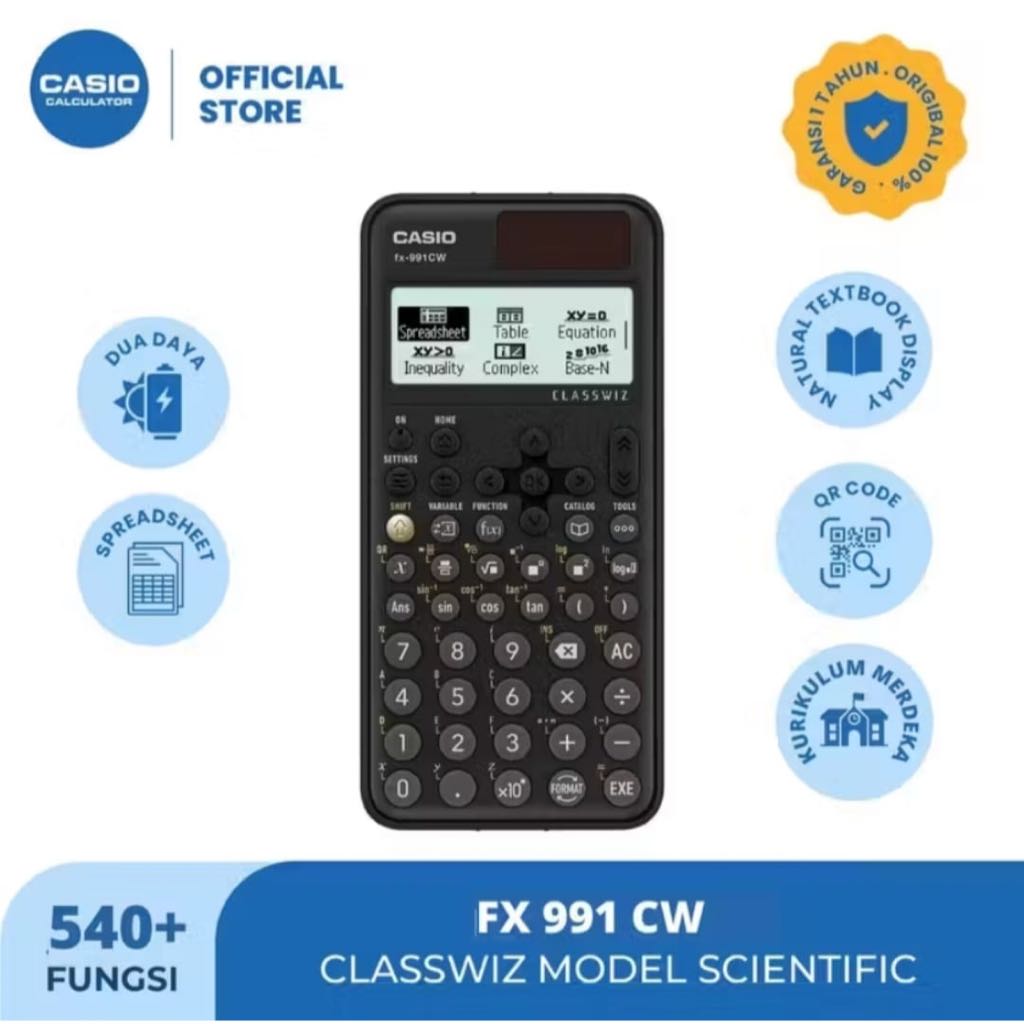 Kalkulator Casio FX-991CW Scientific Calculator Lengkap & Canggih
